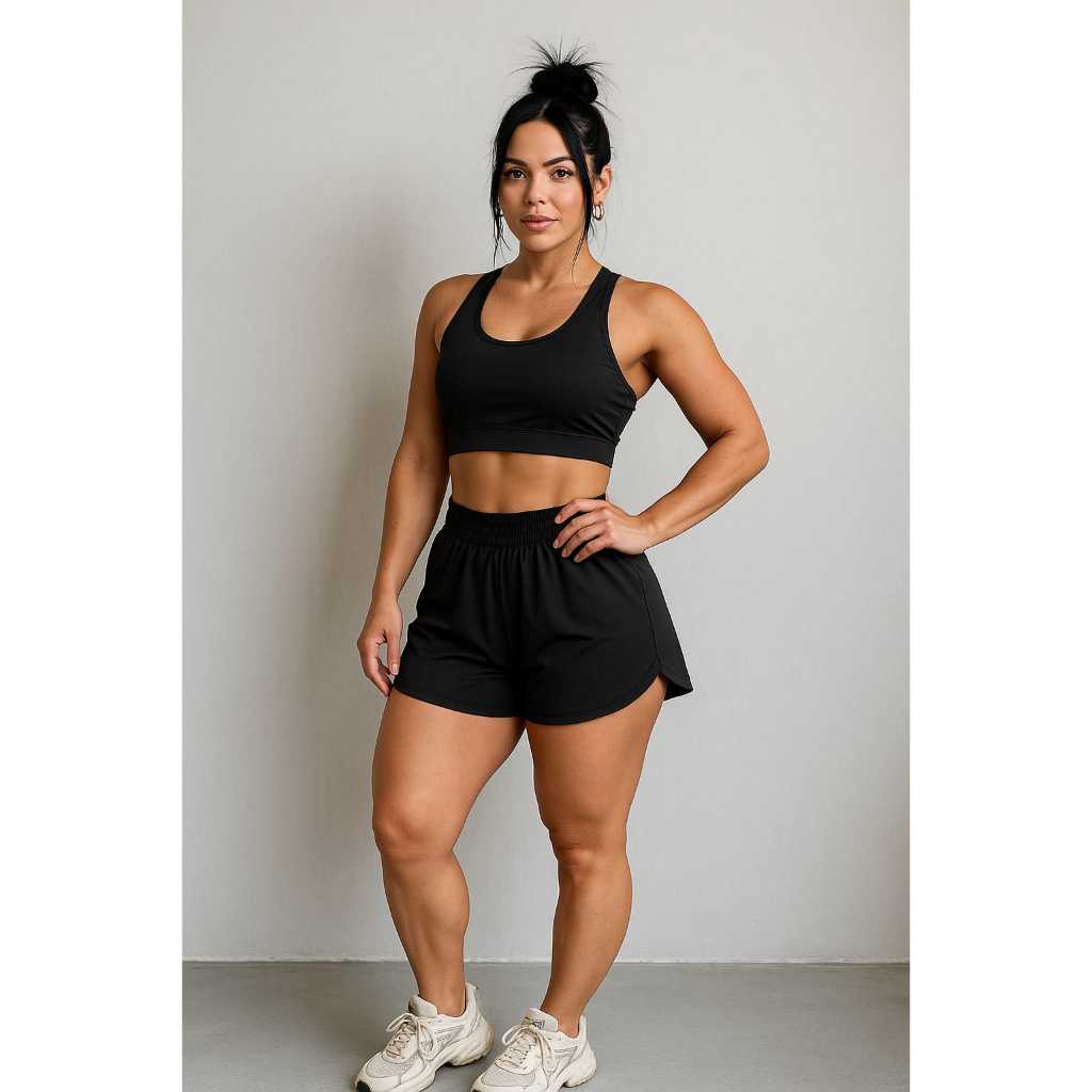 Conjunto Fitness Feminino Academia Short e Top – Confortável e Estiloso- Caminhada - crossfit