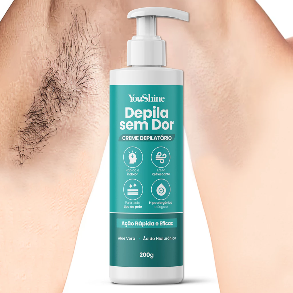 Creme Depilatório Depila Sem Dor Depilação para Corpo Pernas Axilas Virilhas Aloe Vera YouShine 250g — imagem 1