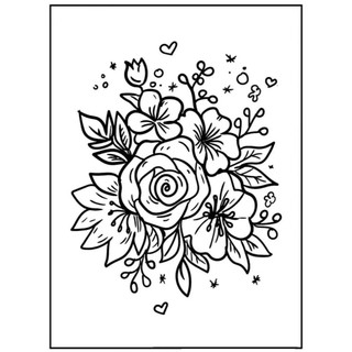 Desenho de Flores para Colorir 100 Unidades