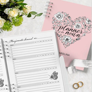 Planner da Noiva (Caderno da noiva, Casamento, Noivado, com Nome, Capa dura) em Oferta na Shopee