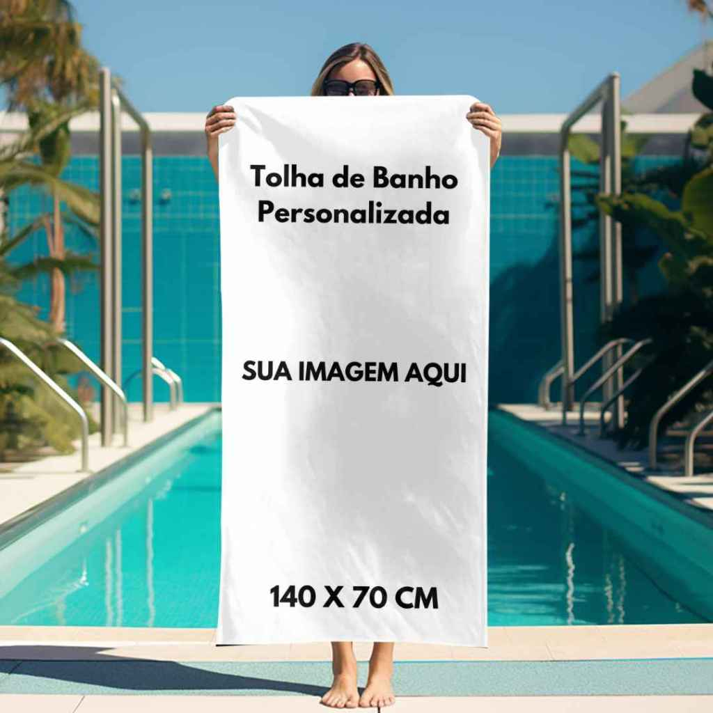 Toalha De Banho Personalizada Com Sua Estampa 140x70 Cm Toalha para empresa em Oferta na Shopee