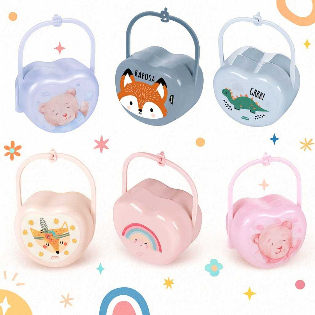 Porta Chupeta Com Alça Para Bebê Com Trava Protetor De Chupeta em Oferta na Shopee