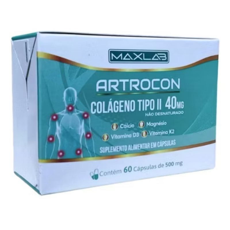 Artrocon Colágeno Tipo 2 + cálcio, magnésio, vitamina D3 e vitamina K2- 60 Capsulas