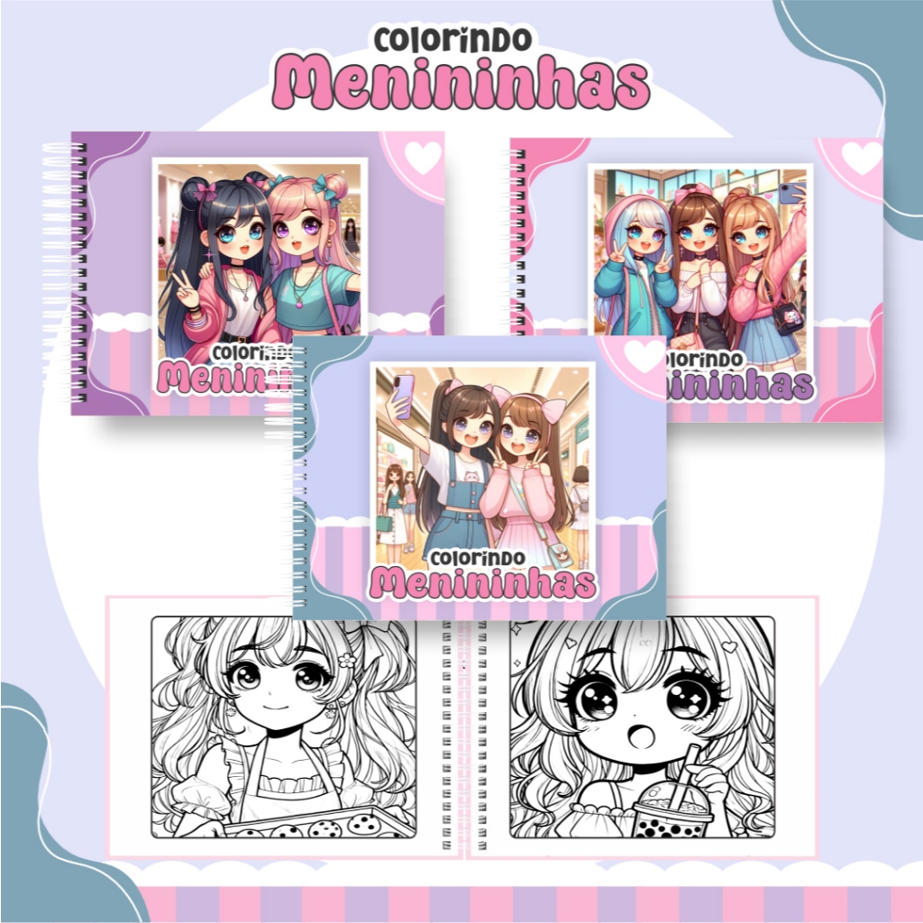 Livro de Colorir Meninas  Artes Lindas e Fofas