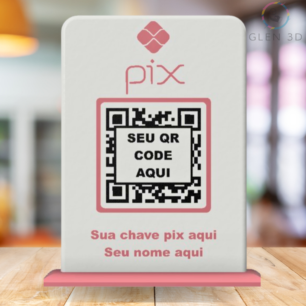 Placa PIX com QR Code incluso na placa - Nós criamos o QR code - Dados em alto relevo