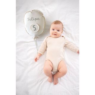 Kit mesversário para foto com bebê e personalizado com nome e cor - minimalista - moderno em Oferta na Shopee