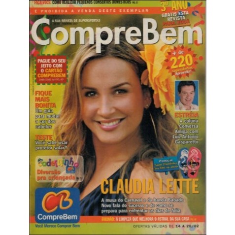 REVISTA COMPRE BEM, DE FEVEREIRO DE 2007, COM CLAUDIA LEITTE NA CAPA.
