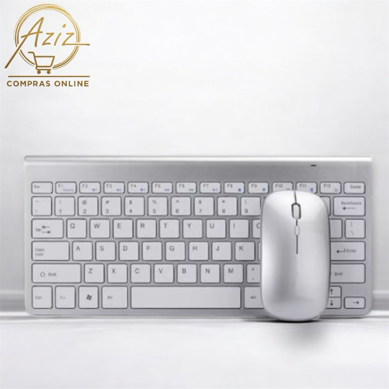 Kit Teclado e Mouse Sem Fio Slim Wireless Estilo iMac – Conforto e Elegância