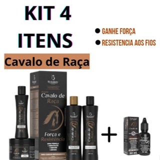 MEGA Kit Capilar Shampoo Condicionador Mascara de Hidratação Leave In Cavalo de Raça Anti Queda Força e Crescimento Bio em Oferta na Shopee