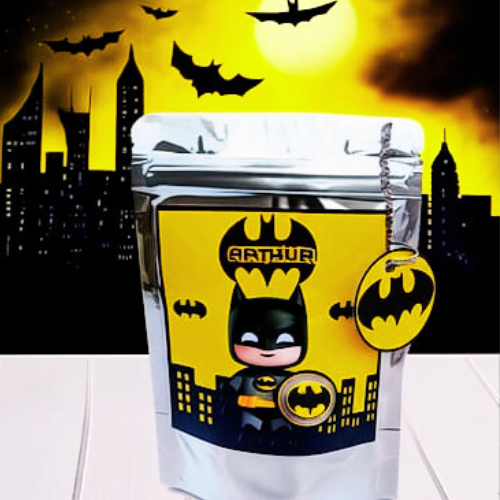 40 Saco BATMAN Personalizado zip Lock Metalizado/Lembrancinha Aniversário festa infantil/saquinho surpresa