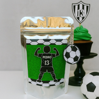 30 SAQUINHO ZIPLOCK METALIZADO FUTEBOL MENINO PERSONALIZADO|LEMBRANCINHA DE FESTA| ANIVERSÁRIO em Oferta na Shopee