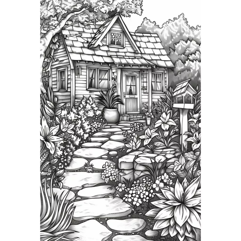 Desenhos para colorir Vilas Floridas - 30 Folhas A4
