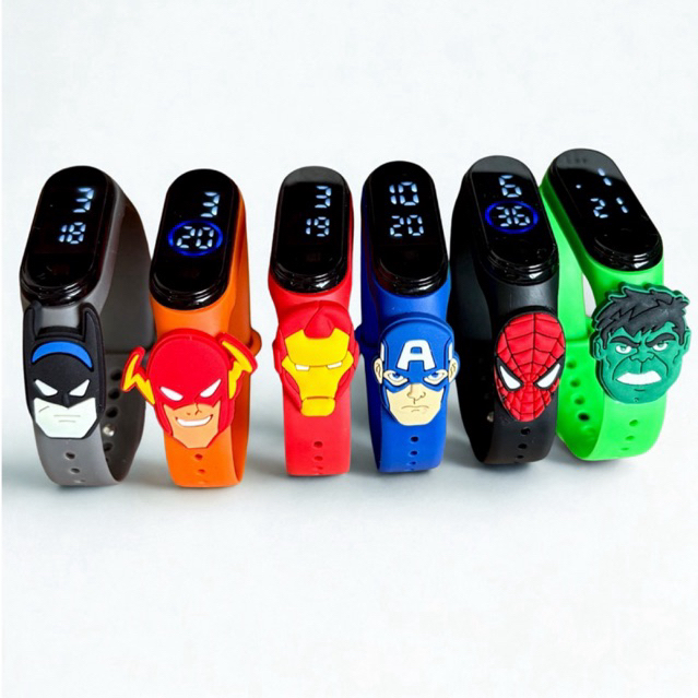 Kit 10-30 Relógios Infantis Lembrancinhas Heróis Led Digital à Prova D’água em Oferta na Shopee