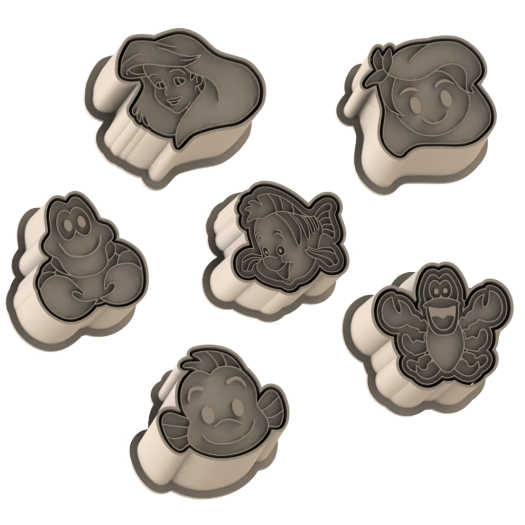 Ejetor e modelador de Docinhos e Doces Pequena Sereia Ariel Princesa em Oferta na Shopee