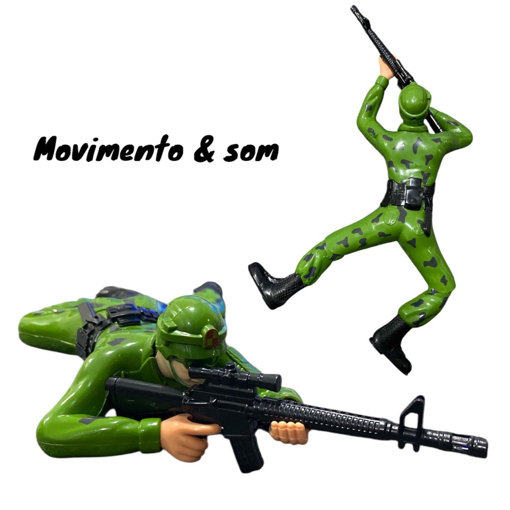 Soldado Boneco com Movimento e Som – Brinquedo Militar Interativo