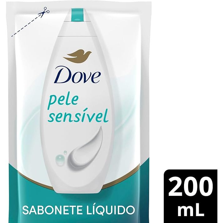 Dove Sabonete Liquido Refil Pele Sensível 200 ml em Oferta na Shopee