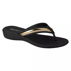 CHINELO BEIRA RIO NAPA PREMIUM PRETO SALTINHO BAIXO ESPORÃO SUPER LEVE