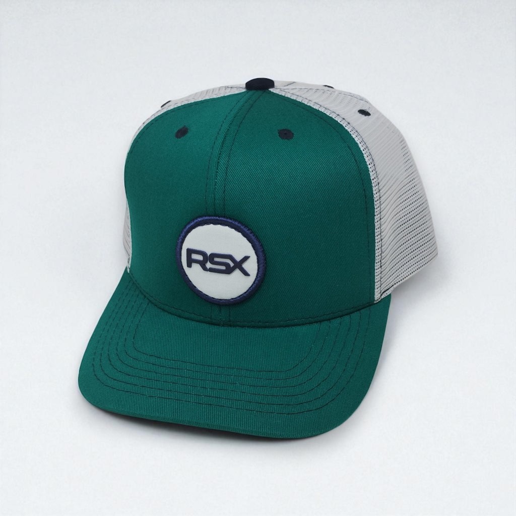 Boné Country Verde e Branco Tela Ajustável Original RSX Rodeo Sport 6 Gomos