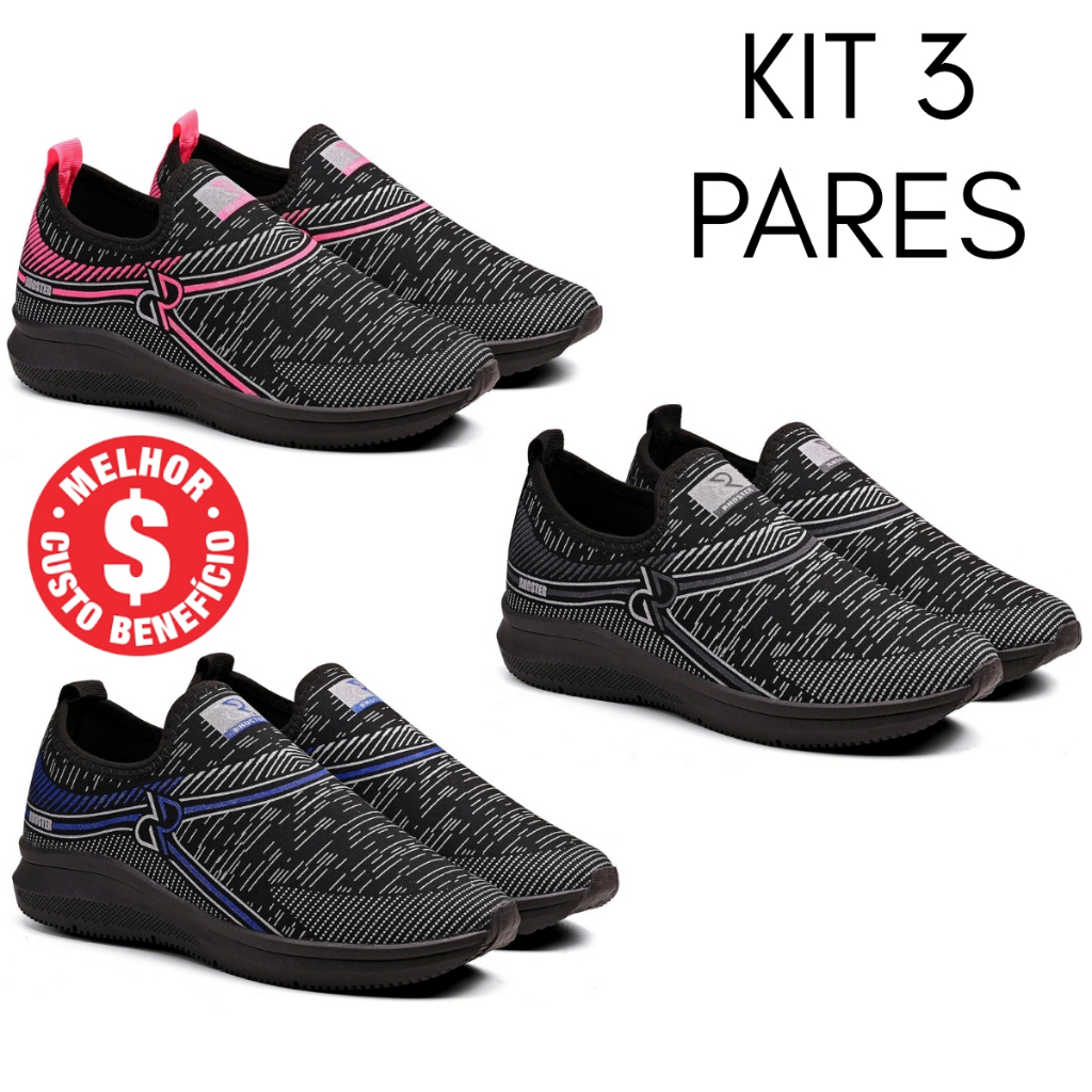 Kit 3 Pares Tênis Meia Unissex, Versatilidade e Estilo, Conforto Duradouro, Tamanhos Do 34 Ao 43