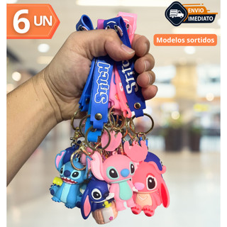 Kit Chaveiro Stitch Angel Lilo Mochila Pingente De Presente, Chaves De Carro 3D Para Aniversário Disney