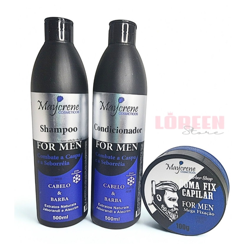 For Men Shampoo e Condicionador  Cabelo e Barba Contra Caspa + Pomada Modeladora