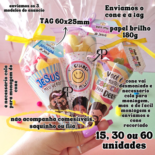 Cone para mimo Feliz dia das Crianças(Desmontada)Embalagem Para Doce/Mensagens Bíblicas-Motivacional em Oferta na Shopee