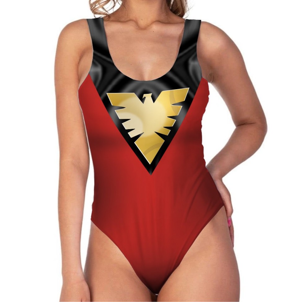 Body Fantasia Carnaval Fenix Super Heroina Negra Herois Mulher Regata Feminino