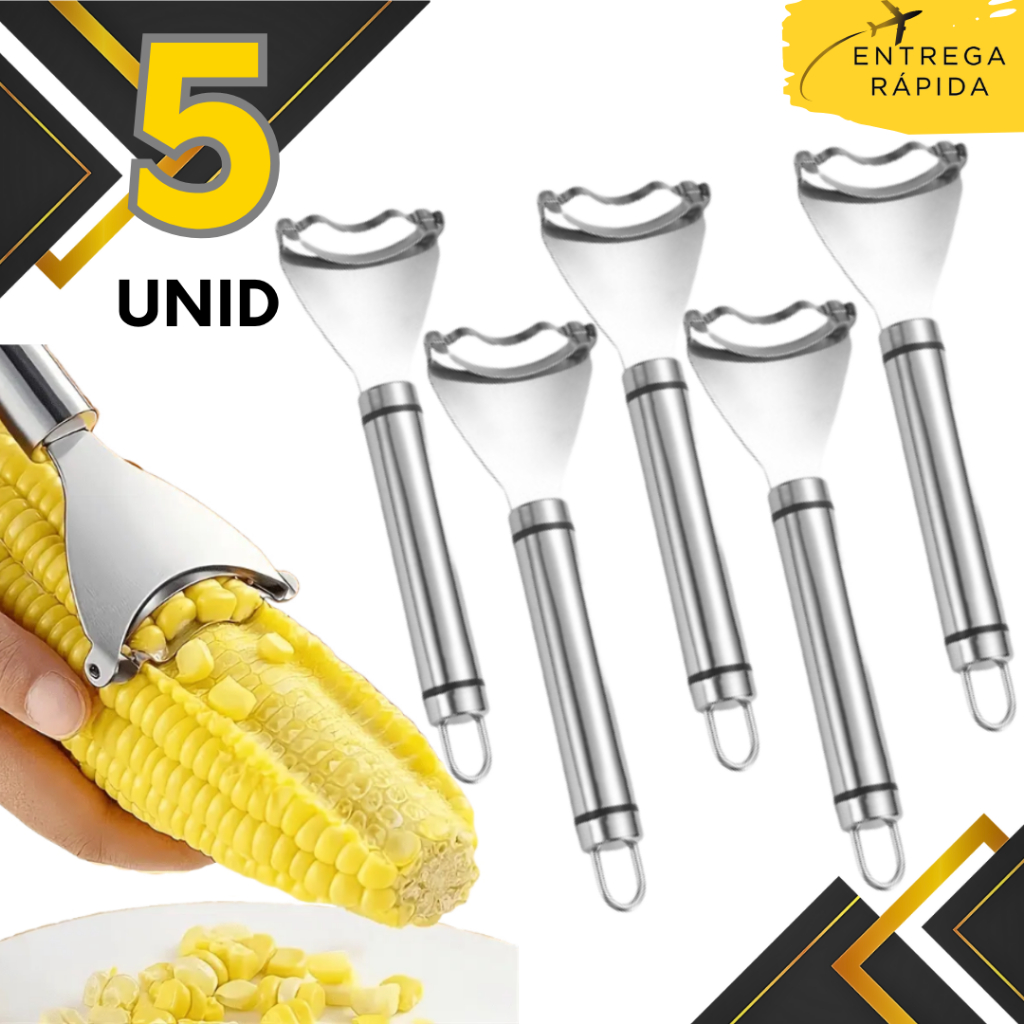 Kit 5 ou 3 un - Descascador De Milho Debulhador E Cortador De Milho Em Aço Inox Premium Festa Junina