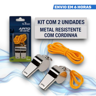 Apito Arbitro Juiz 2 pçs Profissional Metal com Cordinha Futebol Volei Academia Basquete Esporte em Oferta na Shopee
