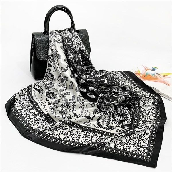 Lenço de Cetim 90x90cm Feminino Vintage Estampa Elegante Multiuso Cabeça Pescoço Bolsa Moda Paisley Elegante em Oferta na Shopee