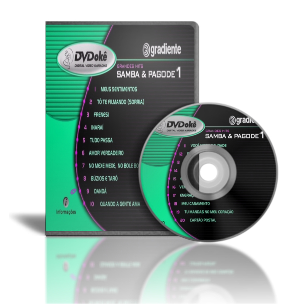 dvd karaoke - DVDokê Gradiente - Samba e Pagode 1 - 20 MÚSICAS - REF 118