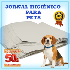 Jornal Papel Pet Limpo 2KG, 3KG, 4KG, 5KG, 10KG Tapete Pet Biodegradável FOLHAS GRANDES 50 ×70