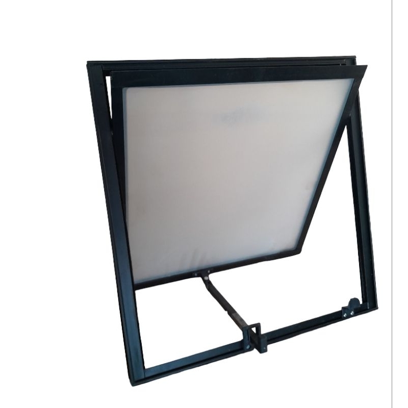 Detalhes do Janela maxim ar 60x60 Alumínio Preto Vidro Jateado.