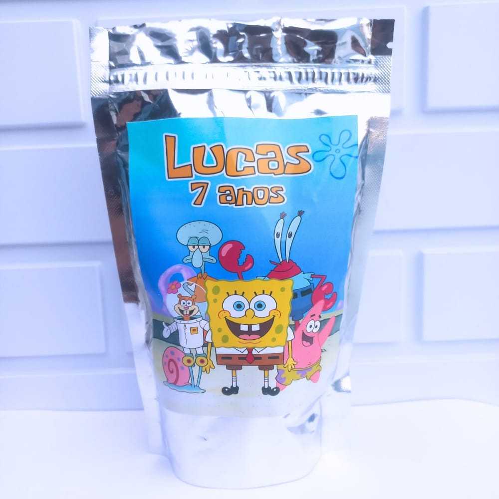 15 Saquinho Ziplock Personalizado 10x15 Lembrancinha de Aniversario Bob Esponja