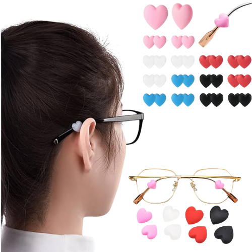 8 GANCHO trava oculos adulto e infantil antiderrapante silicone preto transparente rosa e colorido em Oferta na Shopee