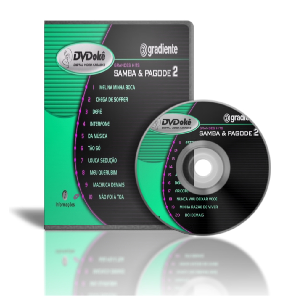 dvd karaoke - DVDokê Gradiente - Samba e Pagode 2 - 20 MÚSICAS - REF 119