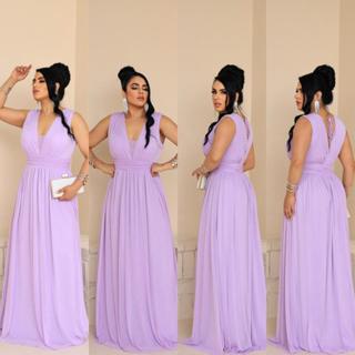 Vestido Para Festa longo Com Decote V Renda regata,Convidadas, Madrinha, Formatura, Casamento . em Oferta na Shopee