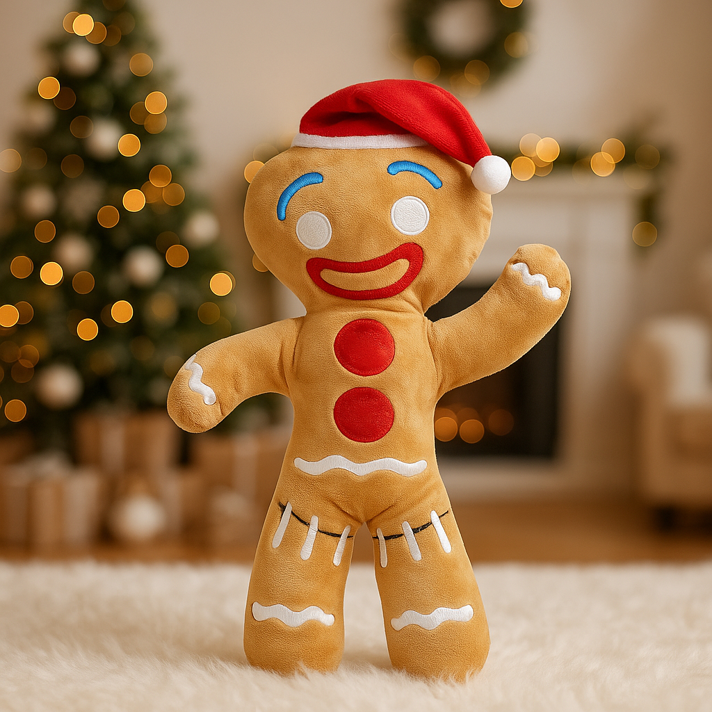 Pelúcia Homem Biscoito Shrek 22 cm = Boneco de Pelúcia Natalino Fofo e Divertido – Presente de Natal