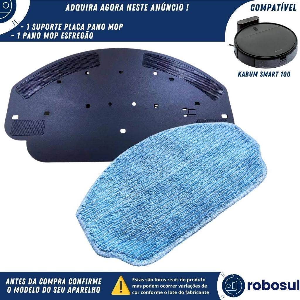 Placa Suporte Pano Mop Robô Aspirador Kabum Smart 100