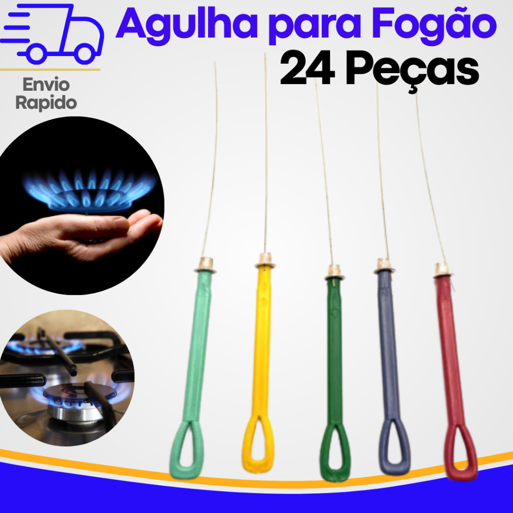 Kit 24 Agulhas Limpadoras de Fogão Gás – Bico Injetor Profissional