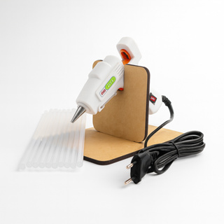 Pistola De Cola Quente com 10 Bastões Branco Leitoso + 1 Suporte em MDF - Bivolt 110/220v Botão Liga e Desliga em Oferta na Shopee
