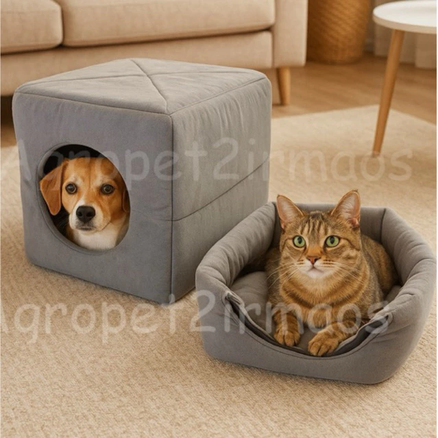 Caminha Pet Toca Iglu 2 EM 1 Cama Para Cães e Gatos Com Almofada