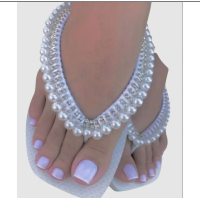 chinelos havaianas originais com pérola