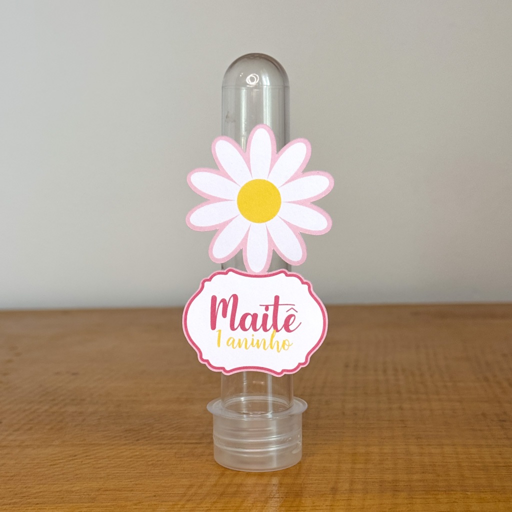 Aplique Tubete Personalizado Flor Margarida | Lembrancinha Festa Infantil | Fazemos Todos os Temas em Oferta na Shopee