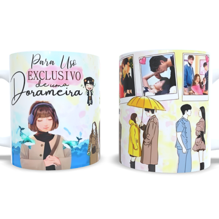 Caneca Dorameira 325ml De Porcelana Embalada Para Presente em Oferta na Shopee