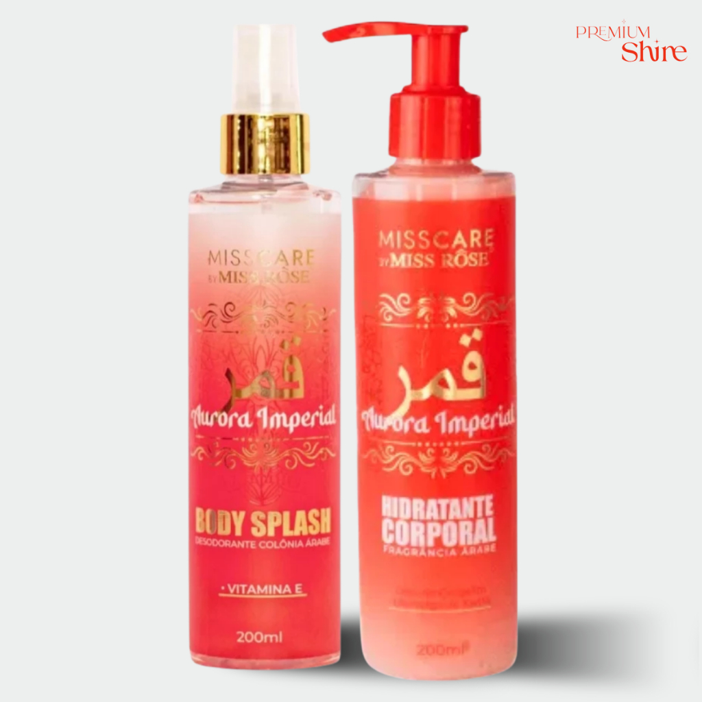 Aurora Imperial Miss Rose Kit Body Splash Árabe 200ml + Hidratante Árabe 200ml