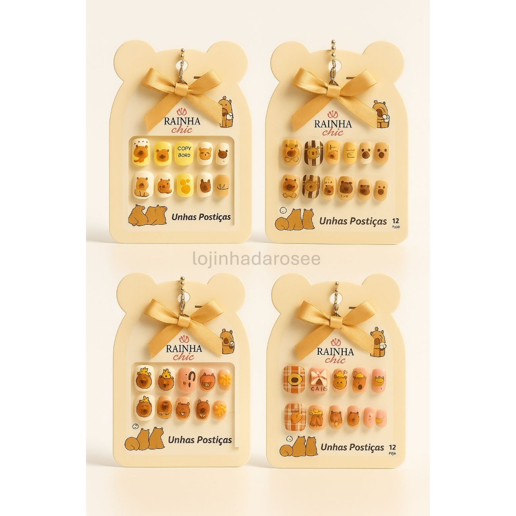 Unha Postiça Infantil Capivara – Divertida, Colorida e Fácil de Usar em Oferta na Shopee
