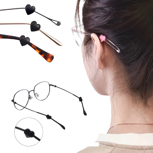 10 GANCHO DE OCULOS DELICADO DE CORAÇÃO ANTIDERRAPANTE DE SILICONE em Oferta na Shopee