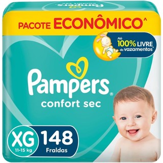 Fralda Pampers Confort Sec XG 148 Unidades, Pampers