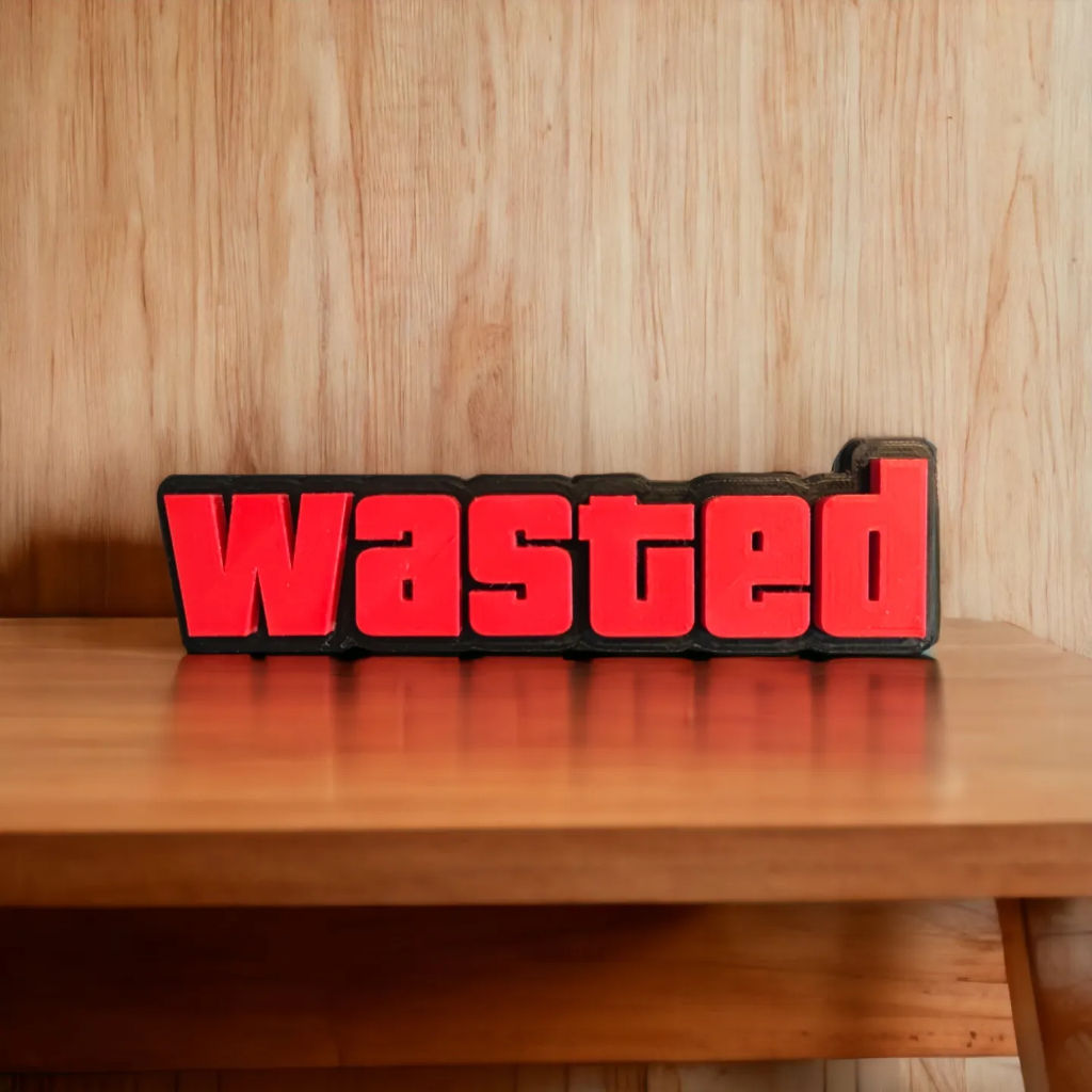 Placa Decorativa Quarto / Setup Gamer GTA - Decoração Wasted